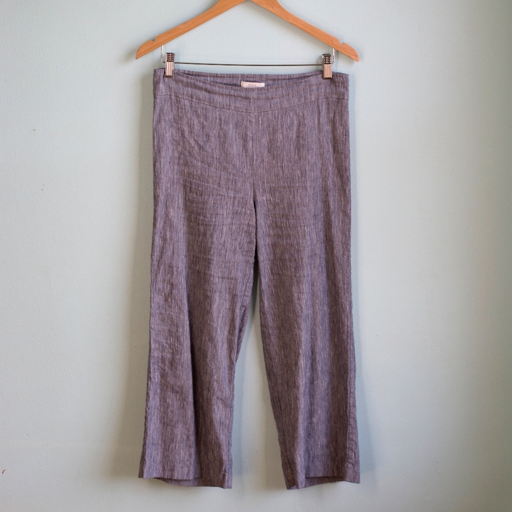 High Waist Cotton Cropped Grey Trouser
